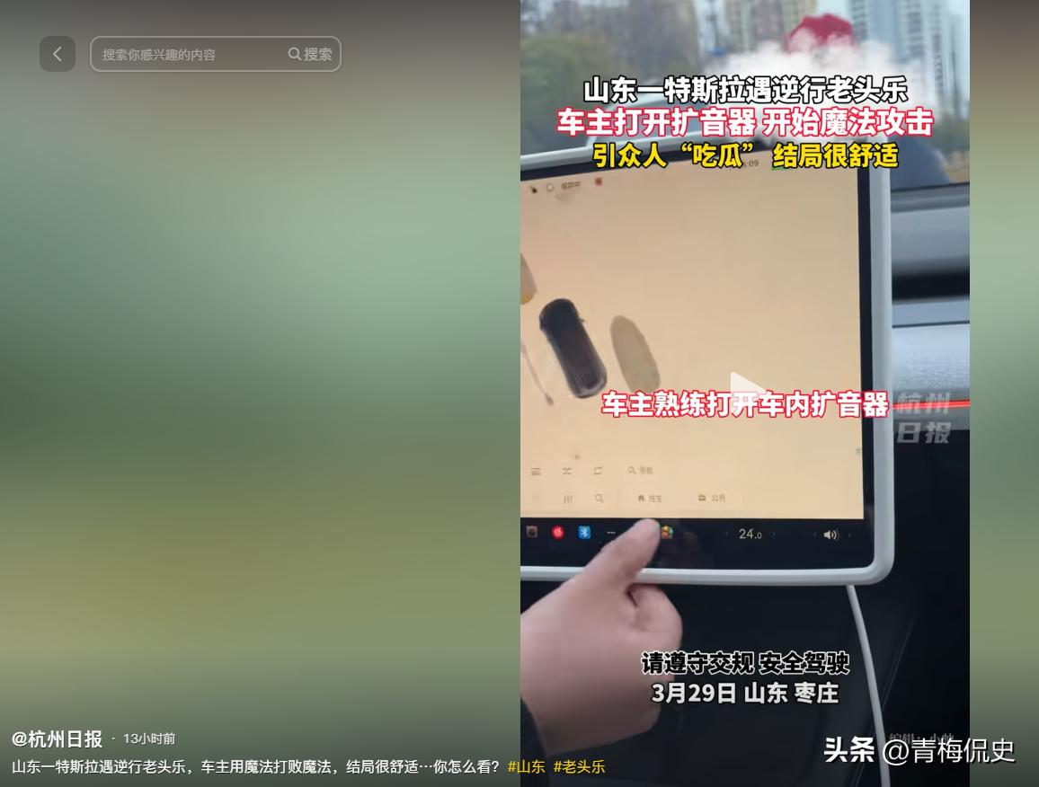 大爷开老头乐逆行，遭特斯拉车主魔法攻击，众人吃瓜，结局很舒适(图20)